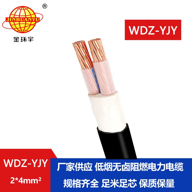 金環(huán)宇電線電纜 低煙無(wú)鹵電力電纜WDZ-YJY 2X4平方